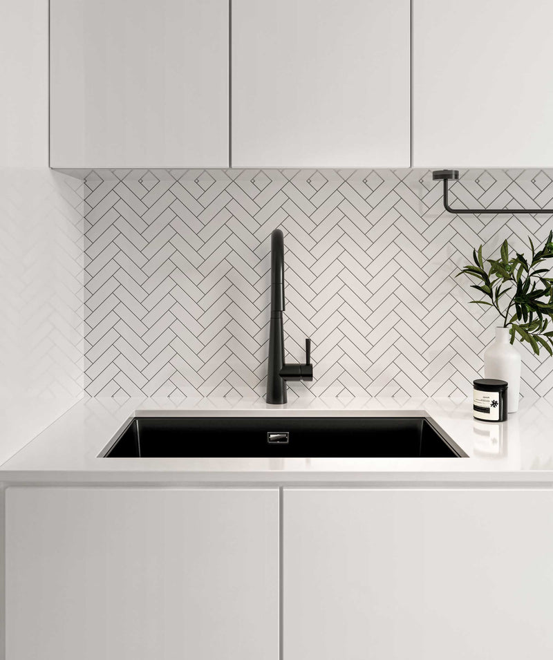 SEIMA Oros 750 - Round Black & White Arqstone Sink