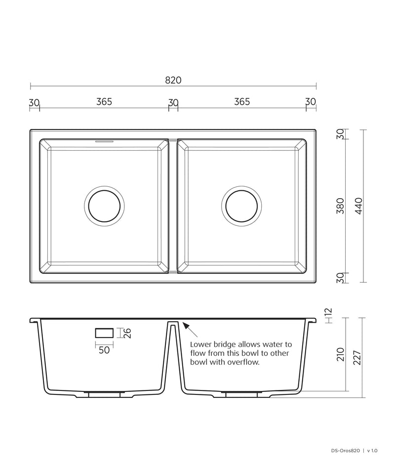 Seima Oros 820 - Black & White Arqstone sink