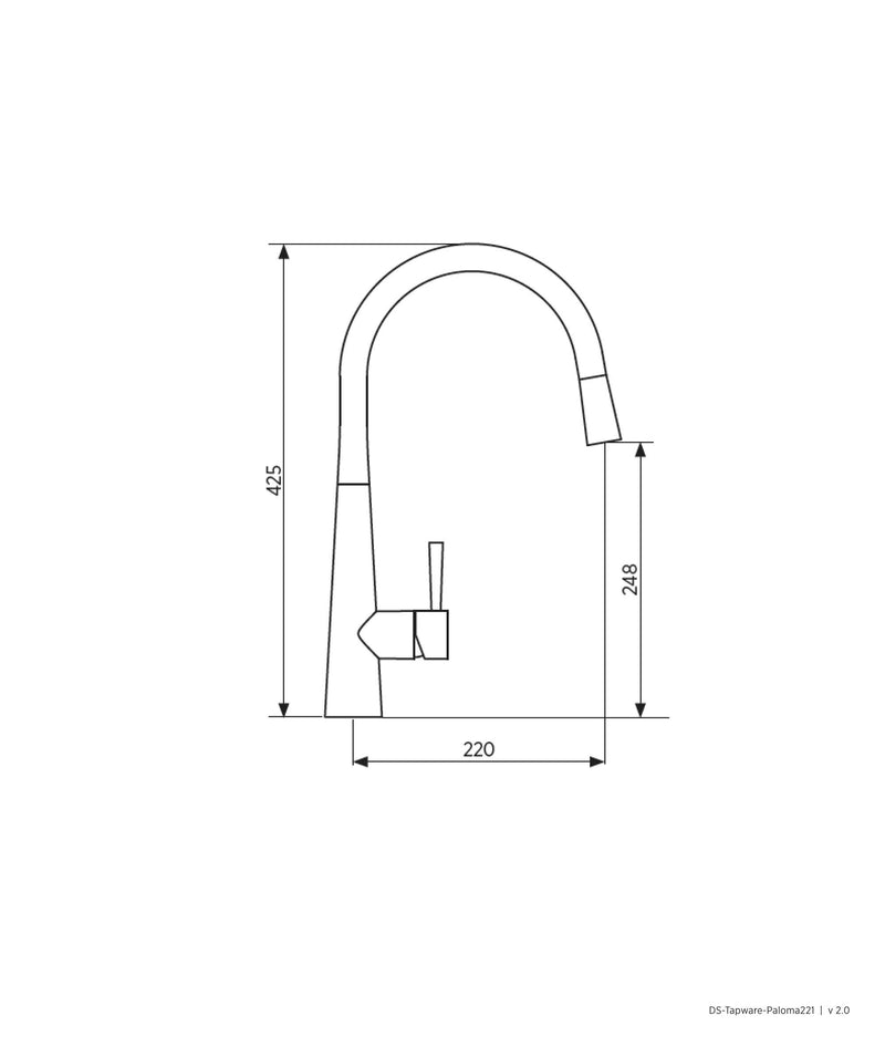 SEIMA Paloma 221 Pullout Sink Mixer - Black Matte & Chrome