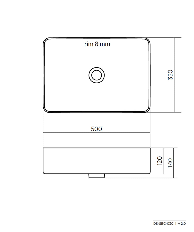 SEIMA Plati 030 -  Ceramic Above Counter Basin, Rectangular