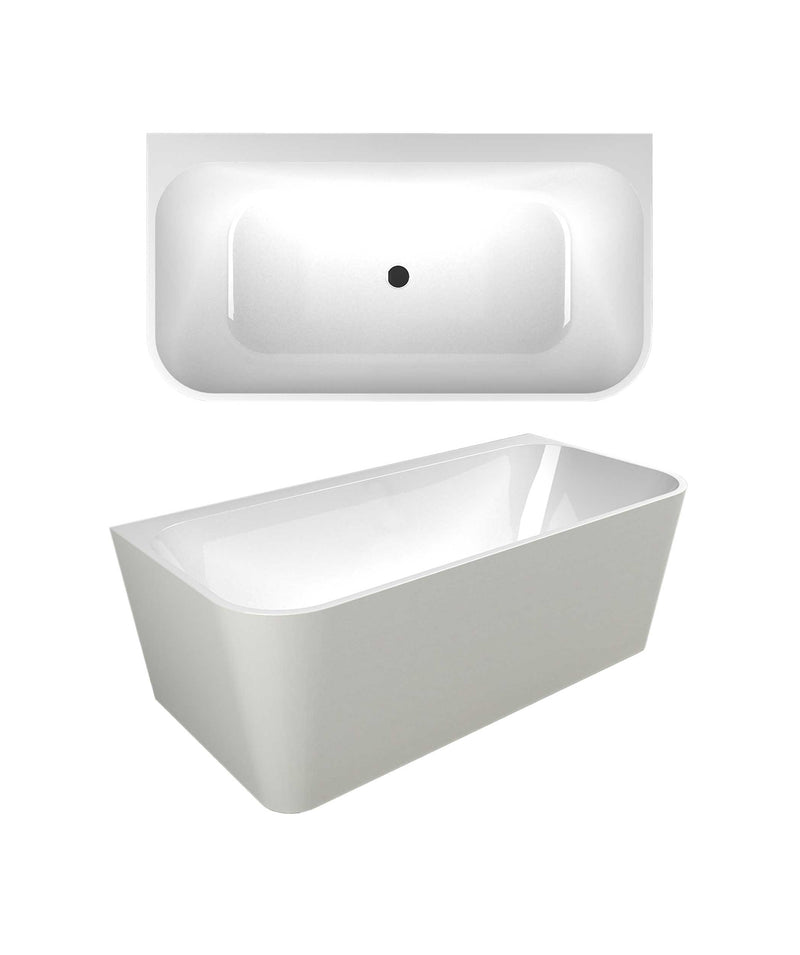 SEIMA Plati 130 - Back to Wall bath - 2 sizes Back to wall freestanding bath, optional overflow