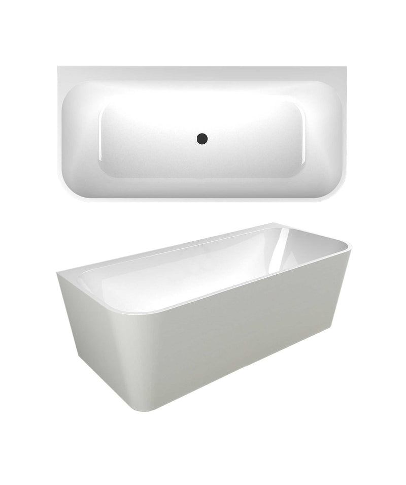 SEIMA Plati 130 - Back to Wall bath - 2 sizes Back to wall freestanding bath, optional overflow