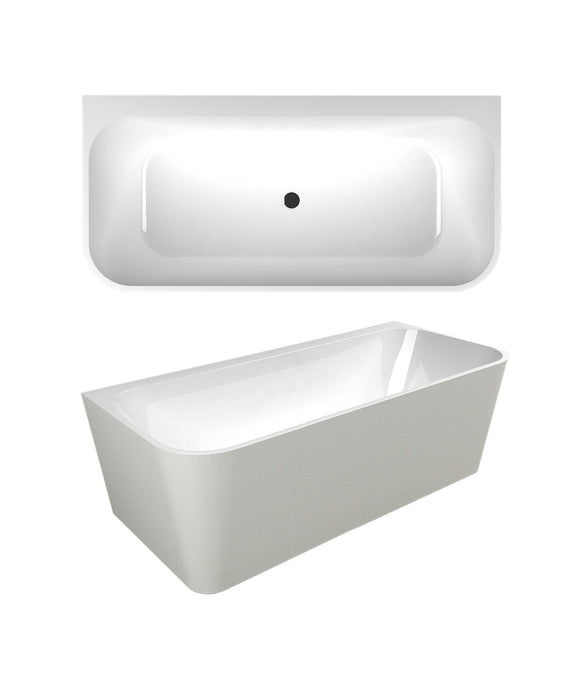 Plati 130 - Back to Wall bath - 2 sizes Back to wall freestanding bath, optional overflow