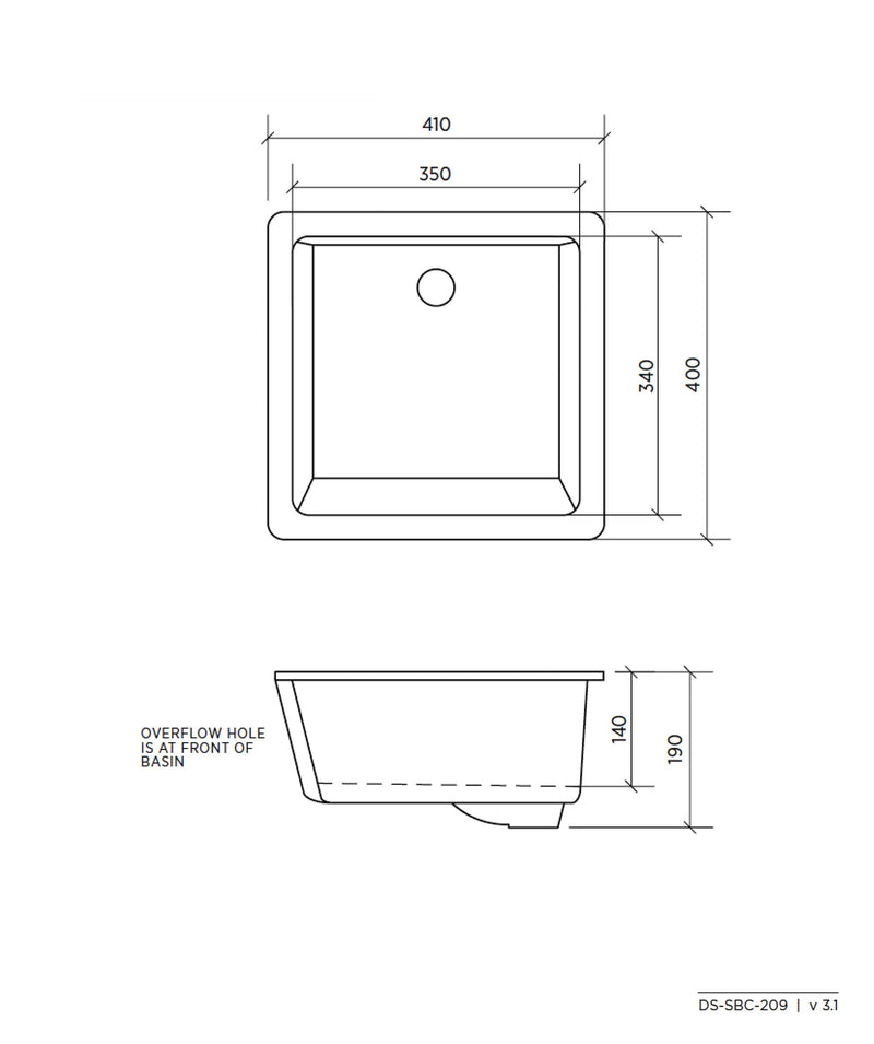 SEIMA Plati 209 Basin Undermount, White OF