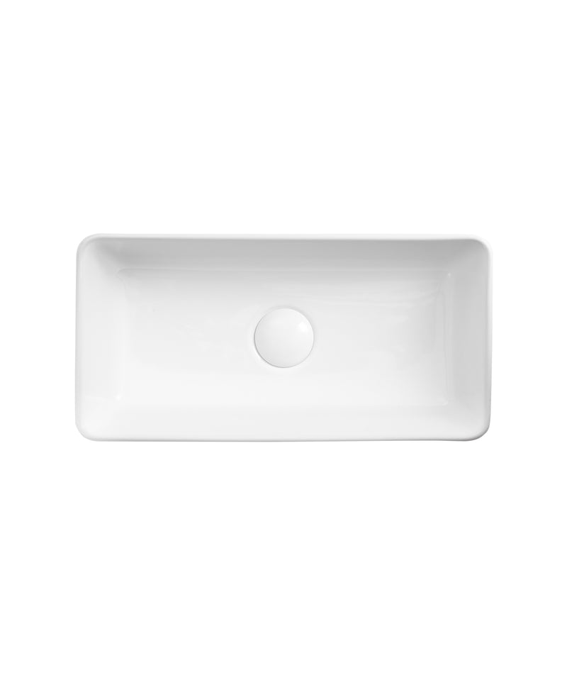 SEIMA Plati 230 Ceramic Above Counter Basin, Long Slim Rectangle