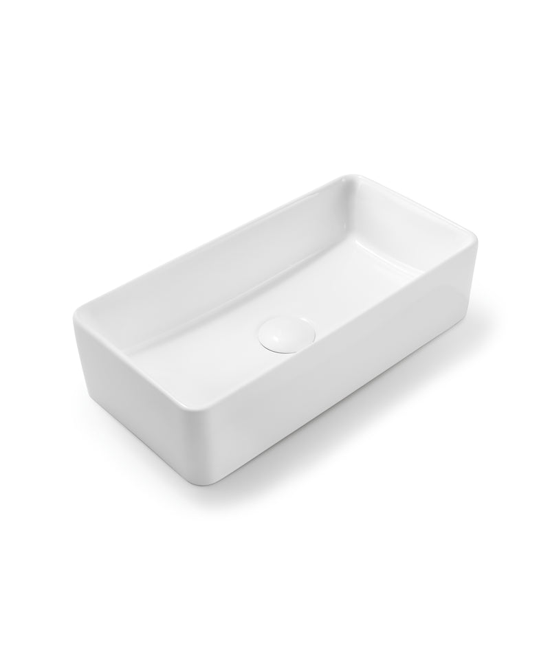 SEIMA Plati 230 Ceramic Above Counter Basin, Long Slim Rectangle
