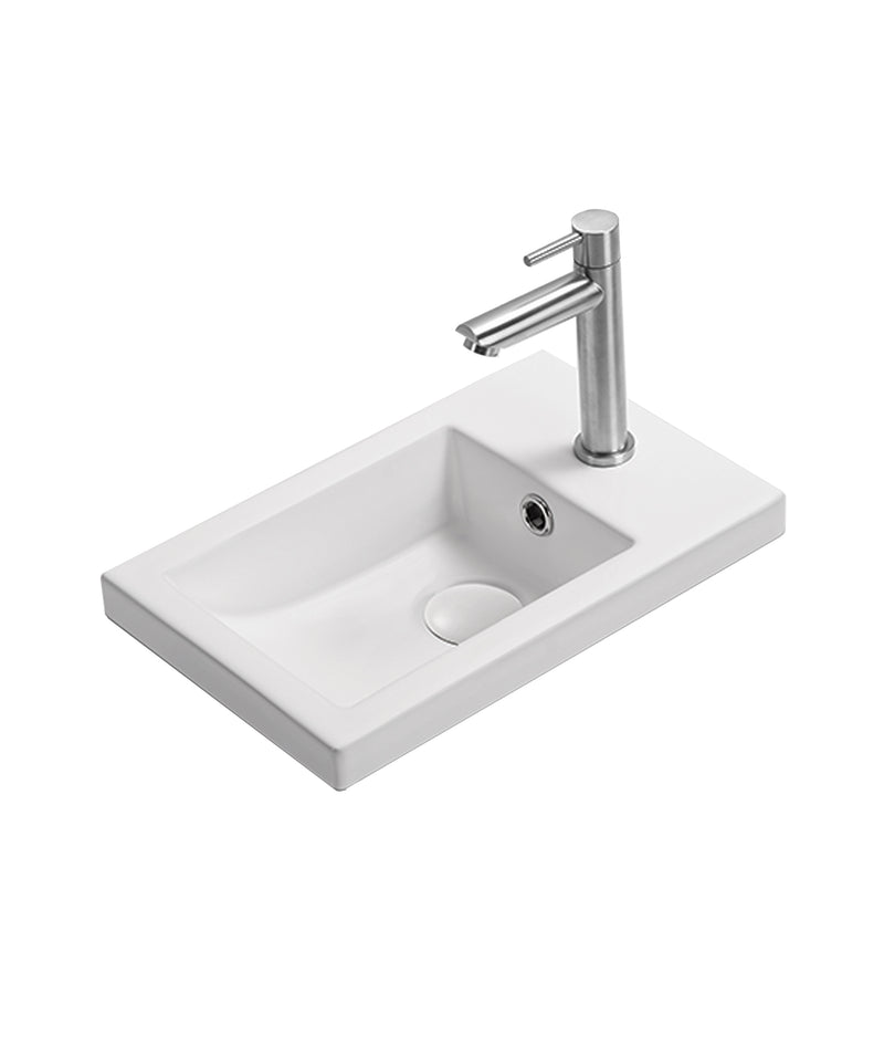 Seima PLATI 245 Basin inset compact, 1T OF, White Silk Matte