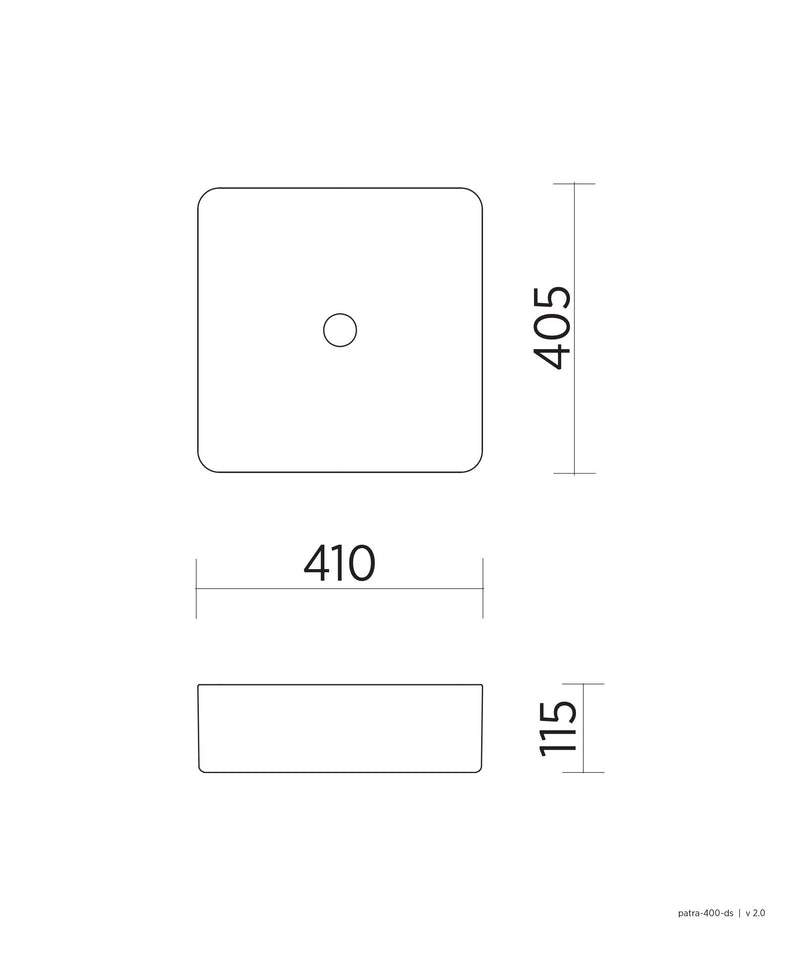 SEIMA Plati 400 Ceramic Above Counter Basin, Square