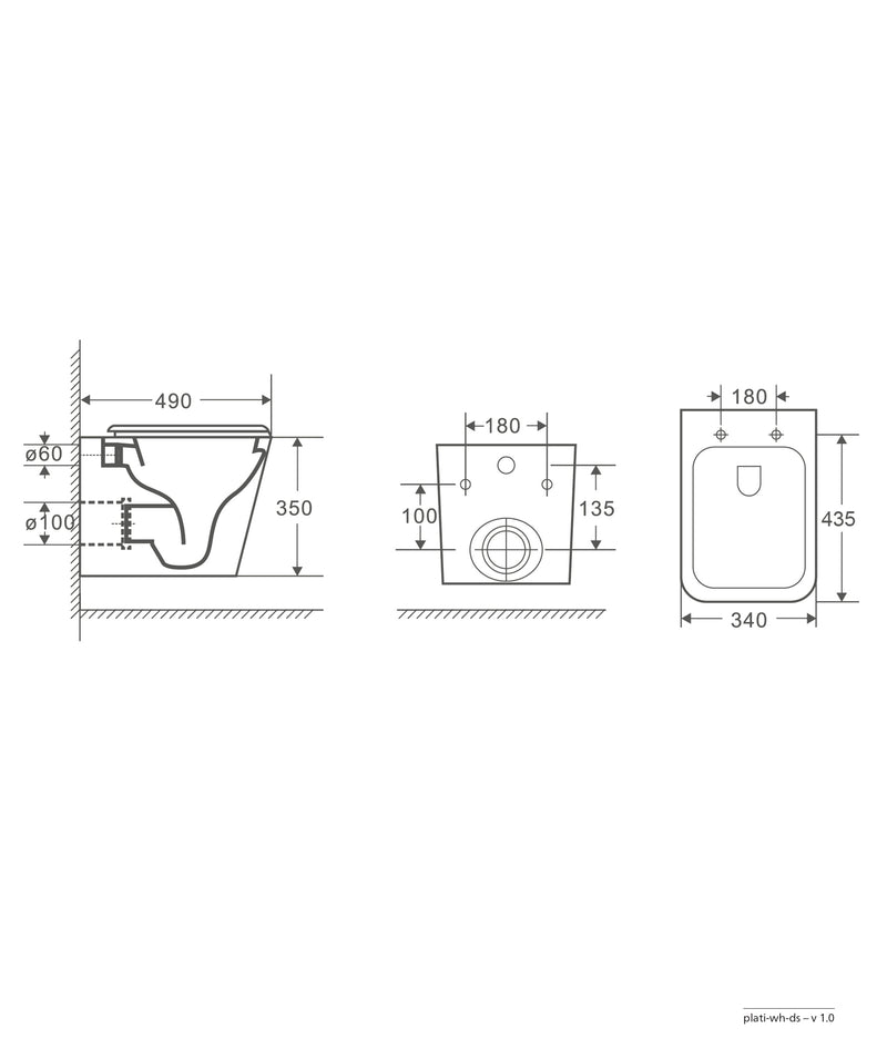 SEIMA Plati Wall Hung Clean Flush