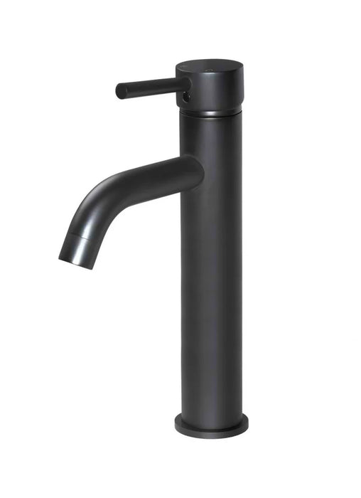 Meir Round Tall Basin Mixer Curved matte black