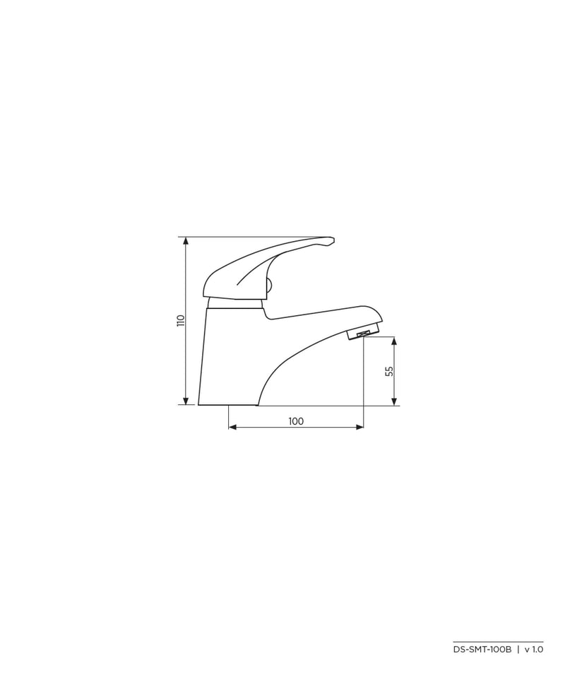 SEIMA Select 100B Basin Mixer - Solid Handle Basin mixer