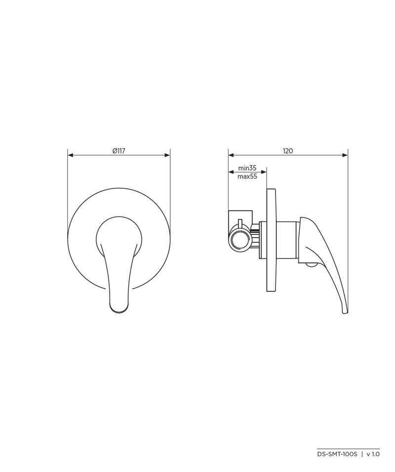 SEIMA Select 100S Wall Mixer - Solid Handle Wall Mixer