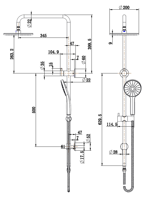 Modern National Star Project Shower Column Set