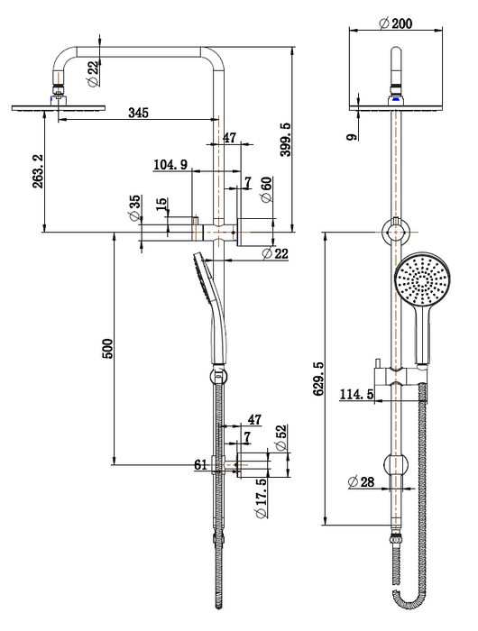 Modern National Star Project Shower Column Set