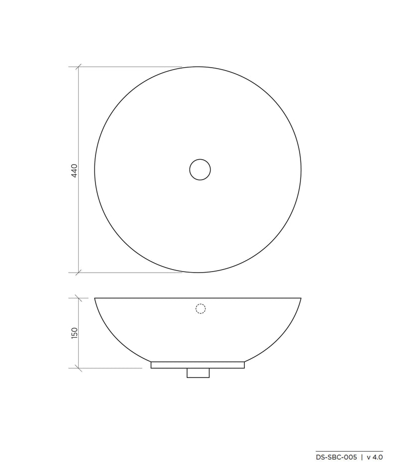 SEIMA Syros 005 Ceramic Above Counter Basin, Round