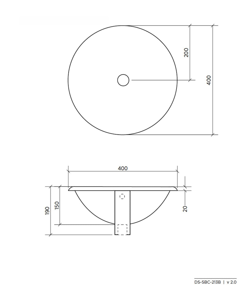 SEIMA Syros 213 Ceramic Inset Above Counter Basin, Round