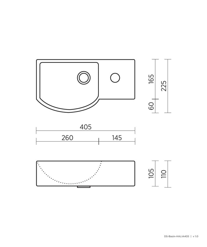 SEIMA Syros 405 Wall Basin White
