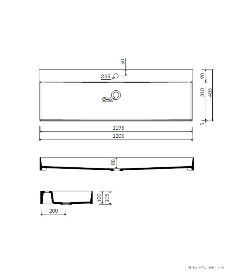 SEIMA Tavi 1205 - White Matte Marstone above counter basin - matte finish