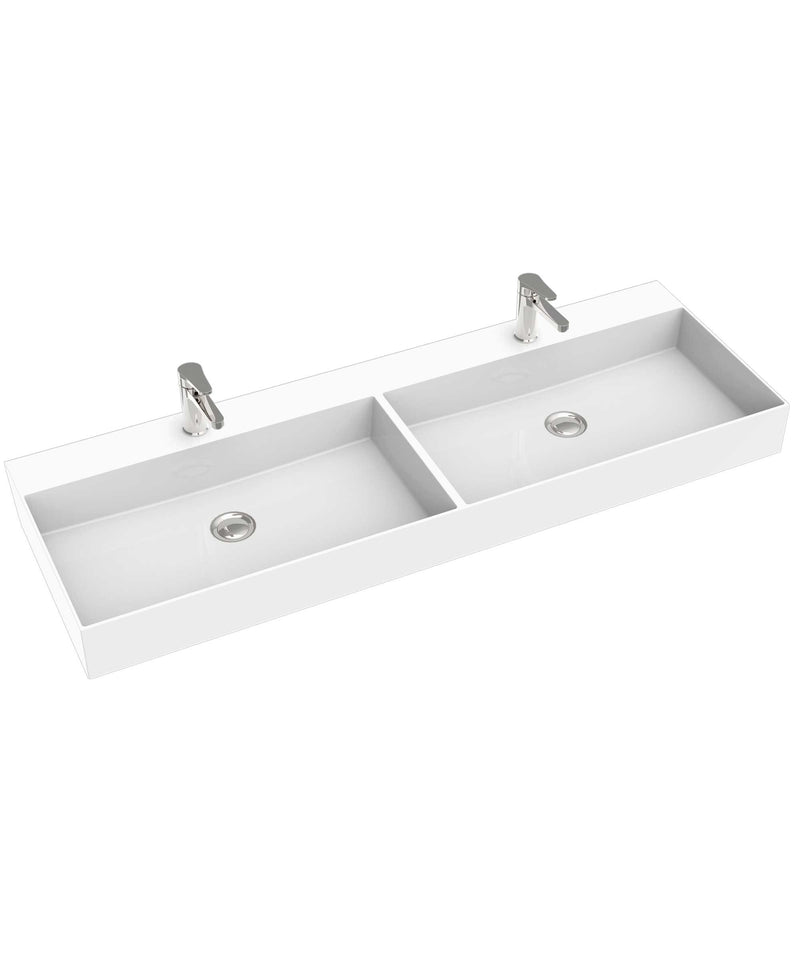 SEIMA Tavi 1206 - White Matte Marstone above counter dual basins - matte finish