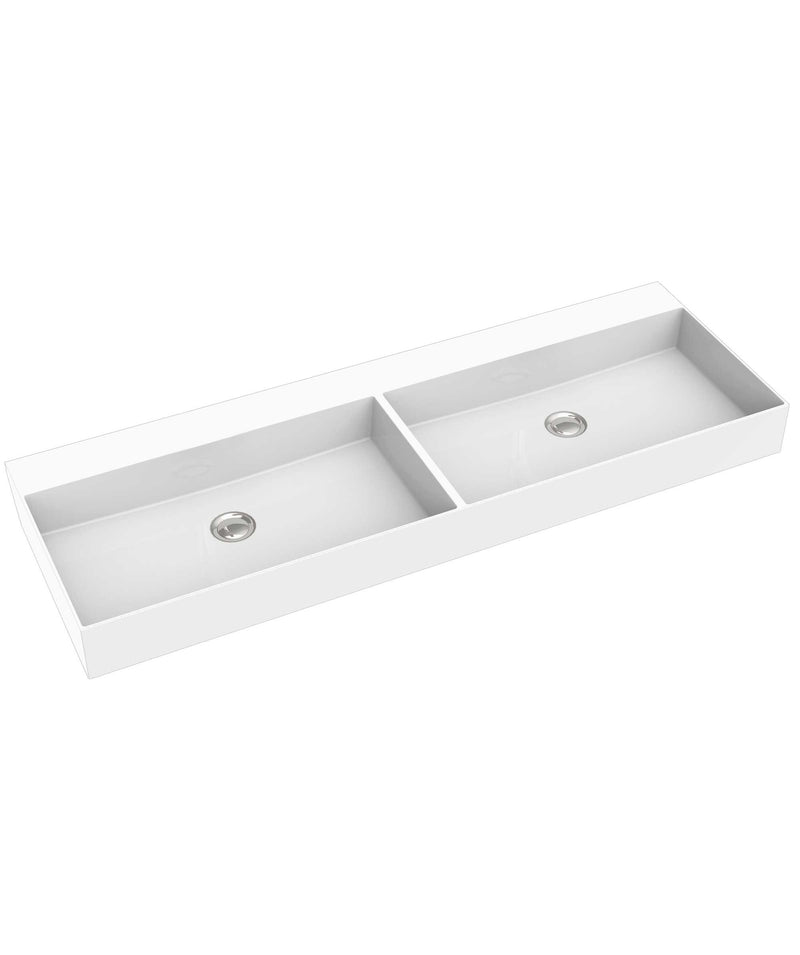 SEIMA Tavi 1206 - White Matte Marstone above counter dual basins - matte finish