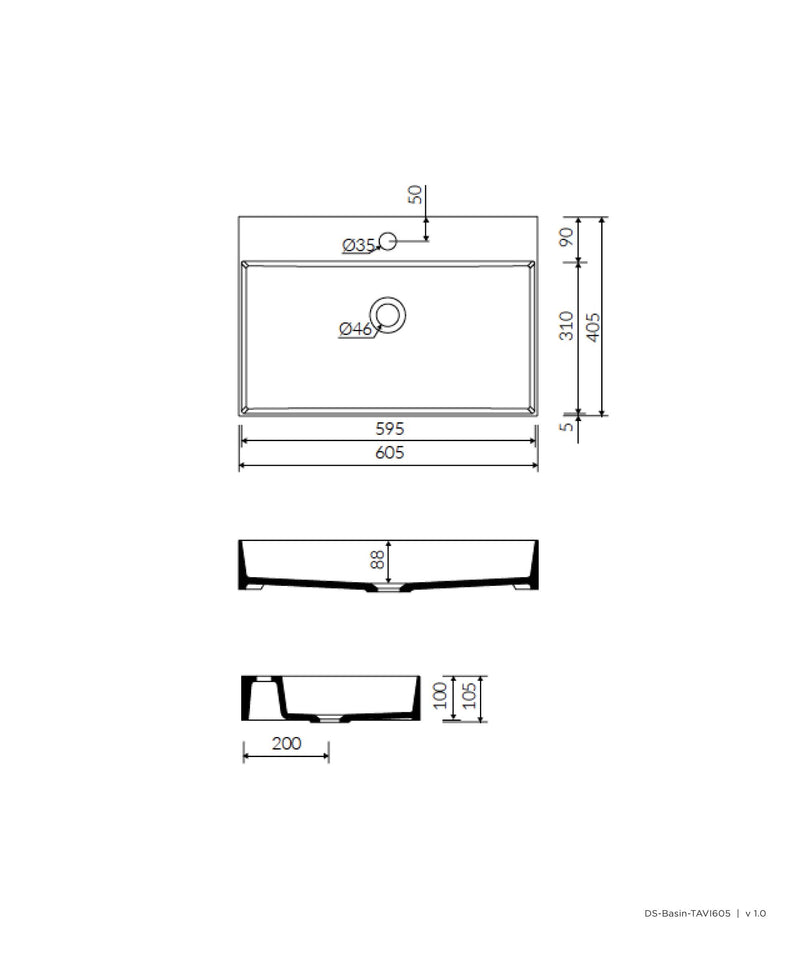 SEIMA Tavi 605 - White Matte Marstone above counter basin - matte finish