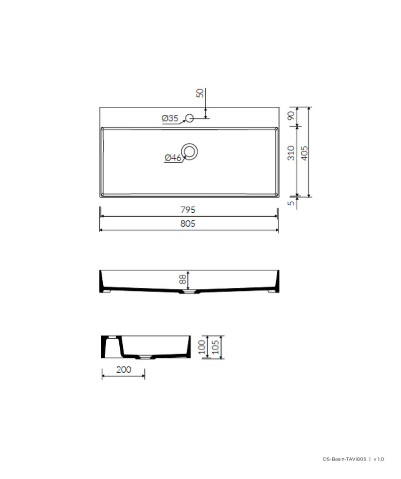 SEIMA Tavi 805 - White Matte Marstone above counter basin - matte finish