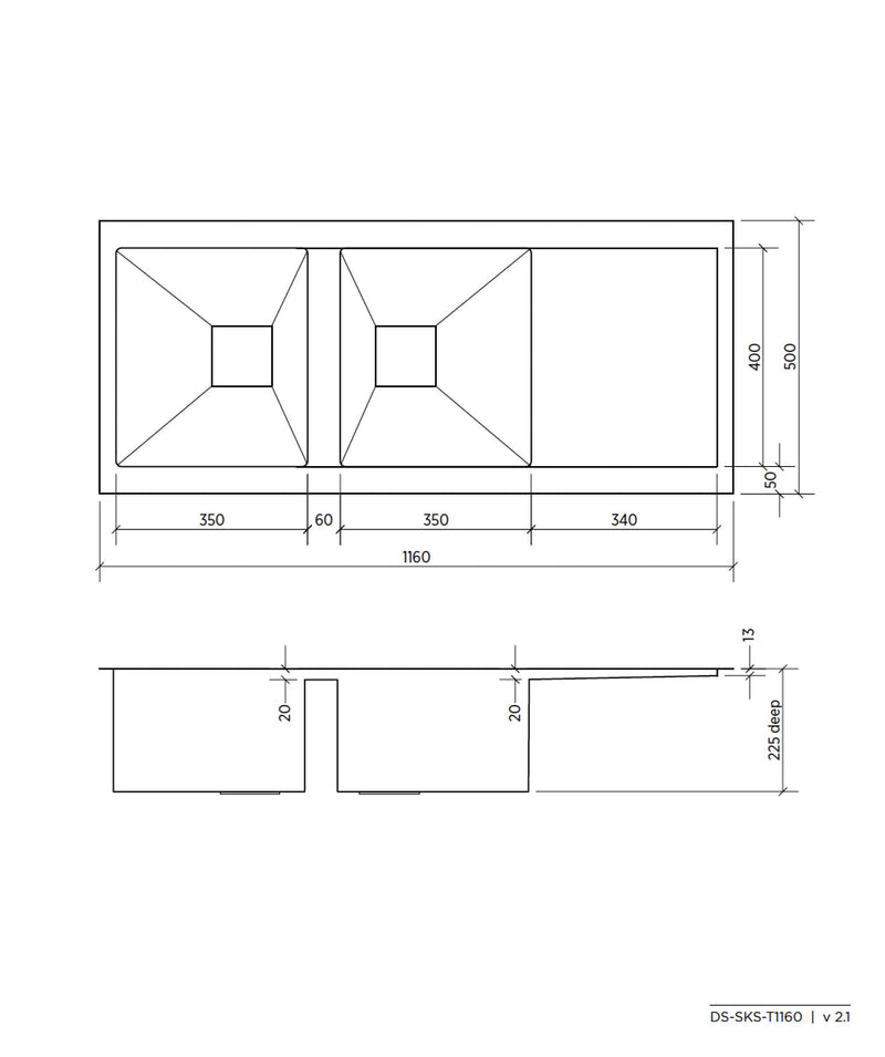 SEIMA Tetra 1160 Stainless Steel Sink