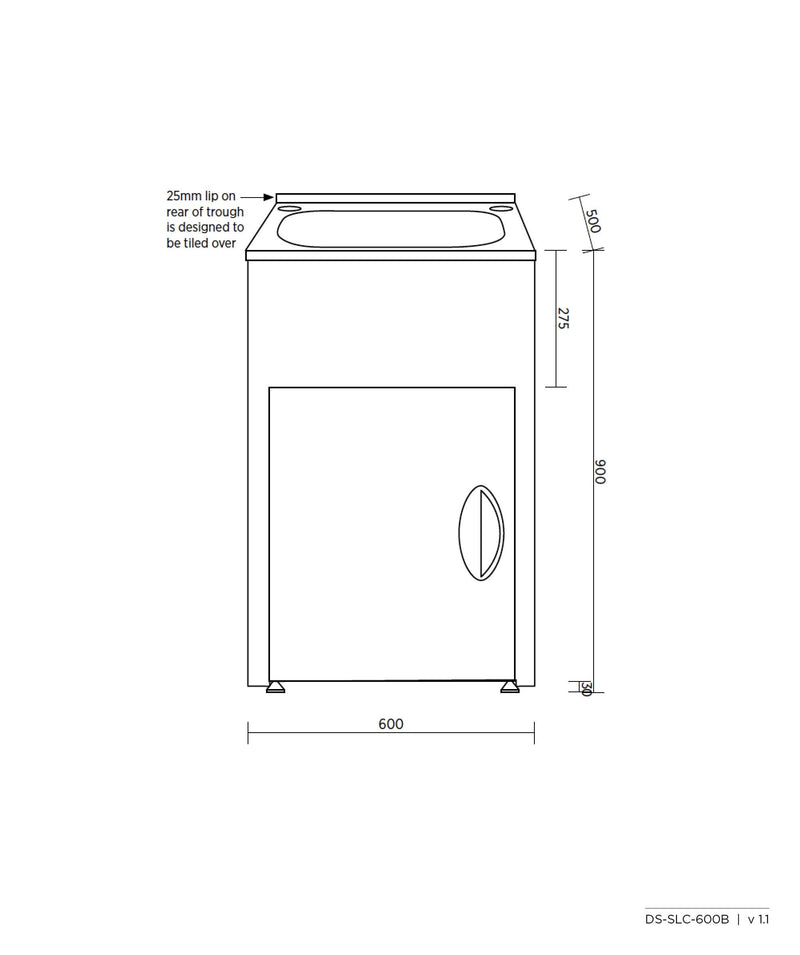 SEIMA Tilos 600 Freestanding Laundry Unit, 45 Litre