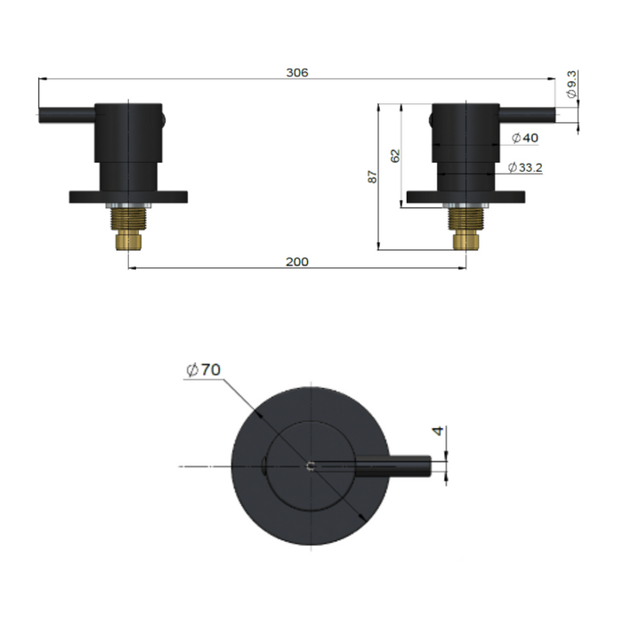 Meir Round Quarter Turn Wall Top Assemblies