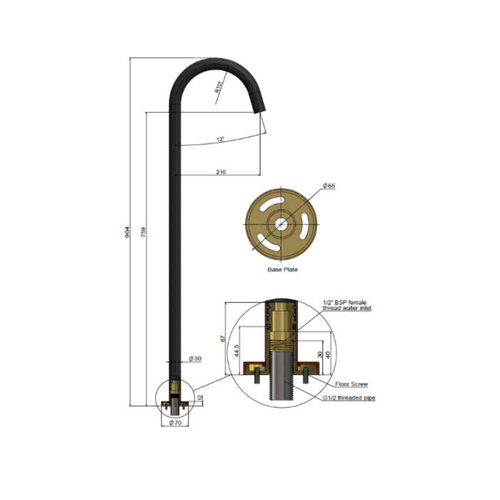 Meir Round Freestanding Bath Spout