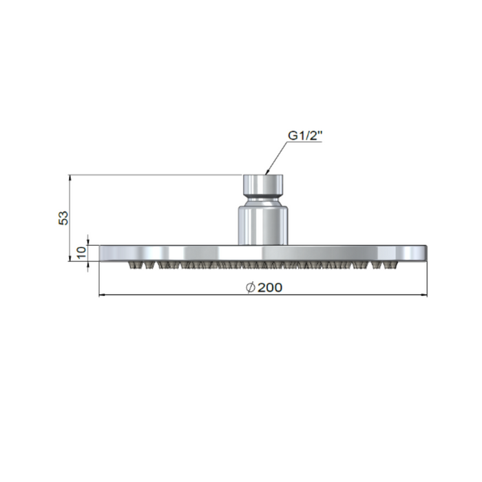 Meir Outdoor Round Shower Rose 200mm - SS316