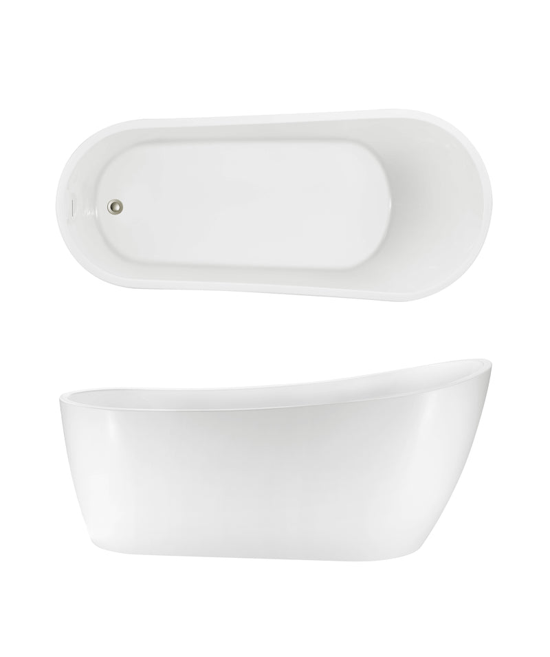 SEIMA Arko 140 - White Gloss - 1700 Long Freestanding Bath, Integrated Overflow
