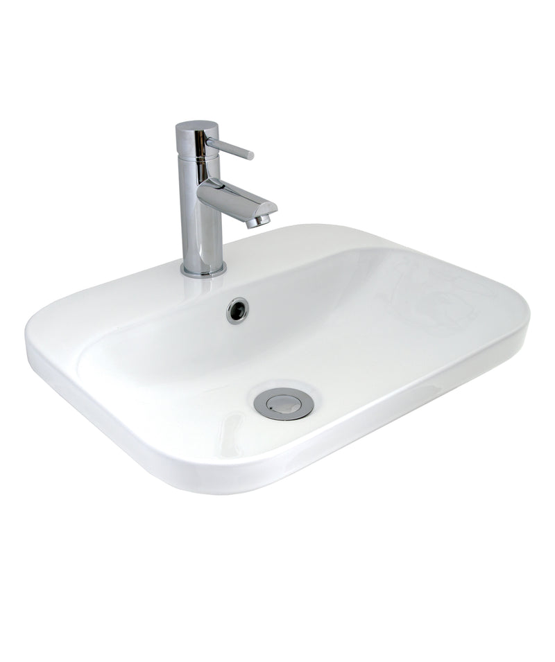 SEIMA Limni 450 Ceramic Inset Above Counter Basin, Rectangular