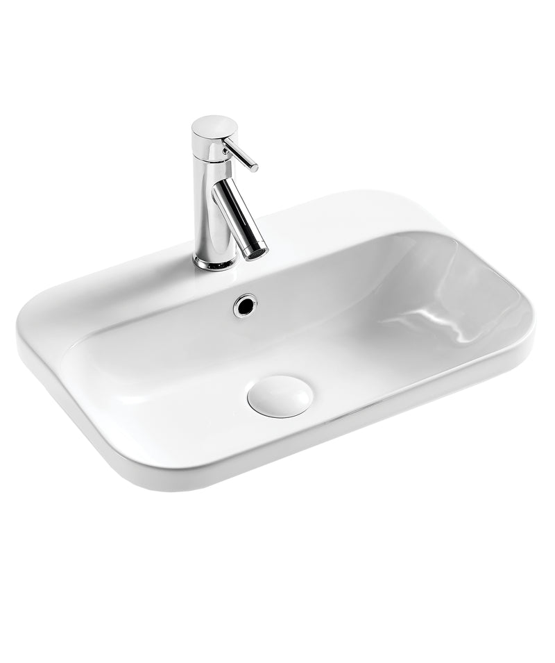 SEIMA Limni 530 Ceramic Inset Above Counter Basin, Rectangular